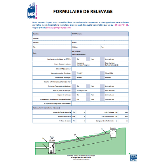 FORMULAIRE RELEVAGE