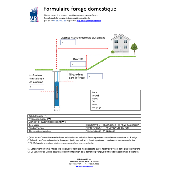 FORMULAIRE FORAGE